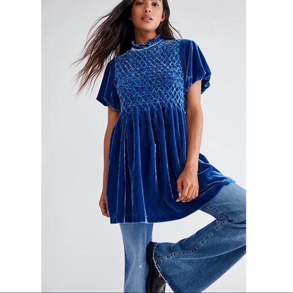 Free People Gum Drop Mini Dress Blue - Picture 3 of 16